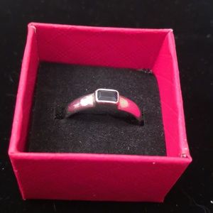 925 Sterling Ring with Blue Stone, sz 7.25